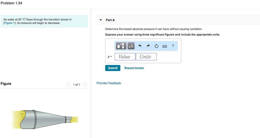 Solved Problem 1.54 As water at 20° C flows through the | Chegg.com