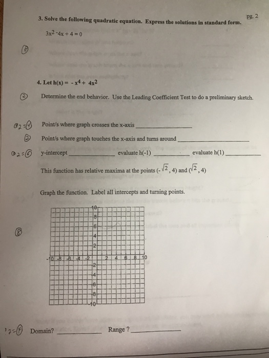 Solved Solve the following quadratic equation. Express the | Chegg.com