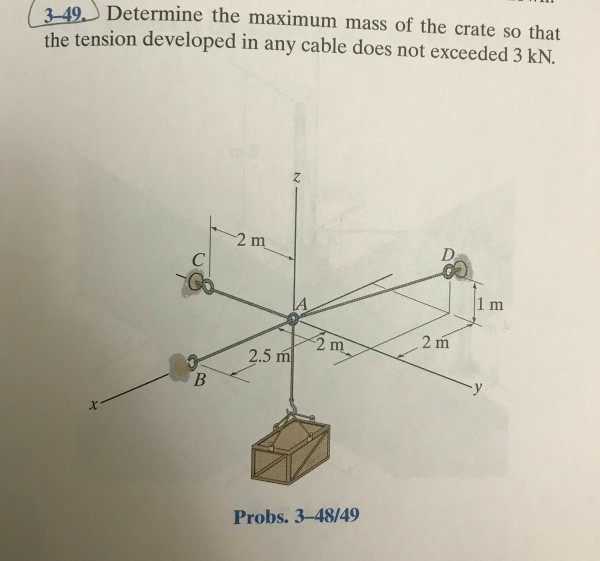 Solved 349 Determine the maximum mass of the crate so that | Chegg.com