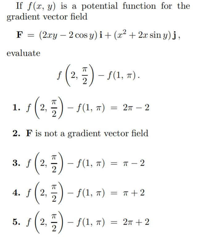 Solved If f(x, y) is a potential function for the gradient