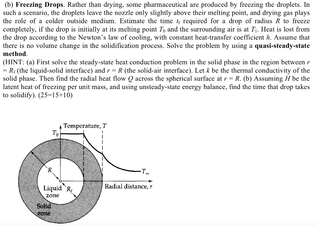 Solved (b) Freezing Drops. Rather Than Drying, Some | Chegg.com