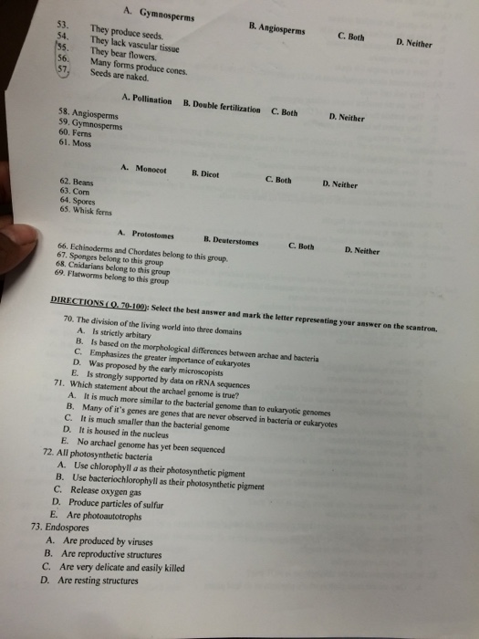 Solved Gymnosperms Angiosperms Both Neither They produce