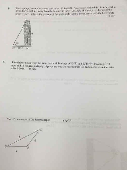 Solved 4. The leaning Tower of pisa was built to be 185 feet | Chegg.com