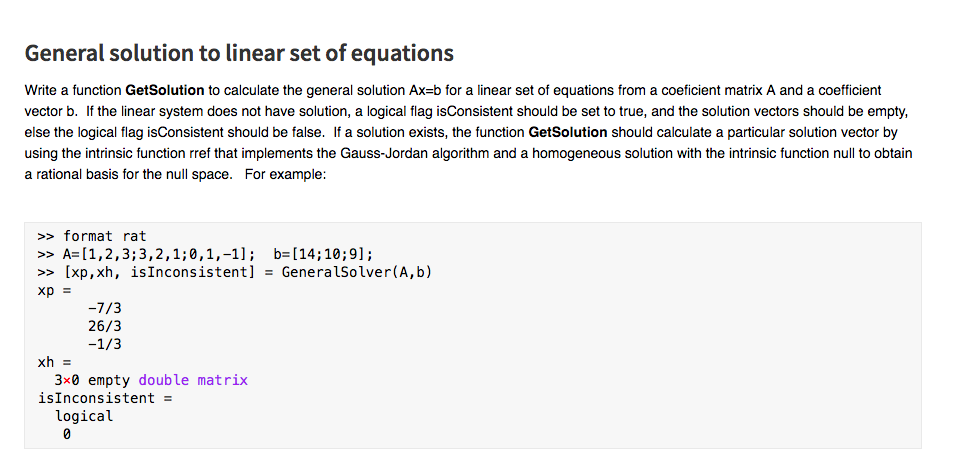 Solved General solution to linear set of equations Write a | Chegg.com