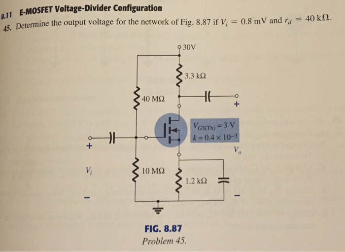 Solved Determine the output voltage for the network of Fig. | Chegg.com