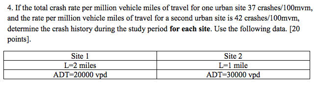 Solved 4. If The Total Crash Rate Per Million Vehicle Miles | Chegg.com