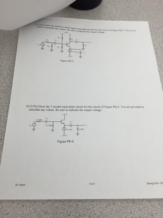 Draw the T-model equivalent circuit for the circuit | Chegg.com