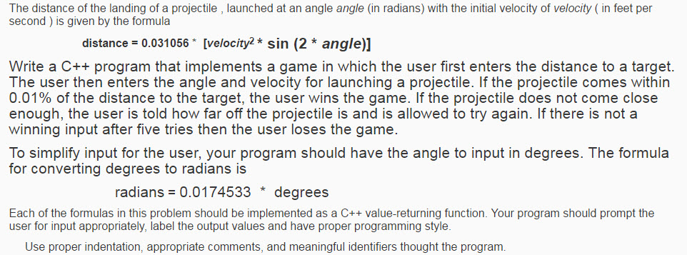 solved-the-distance-of-the-landing-of-a-projectile-launched-chegg