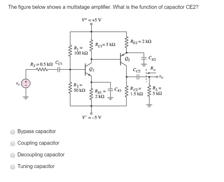 Solved The figure below shows a multistage amplifier. What | Chegg.com