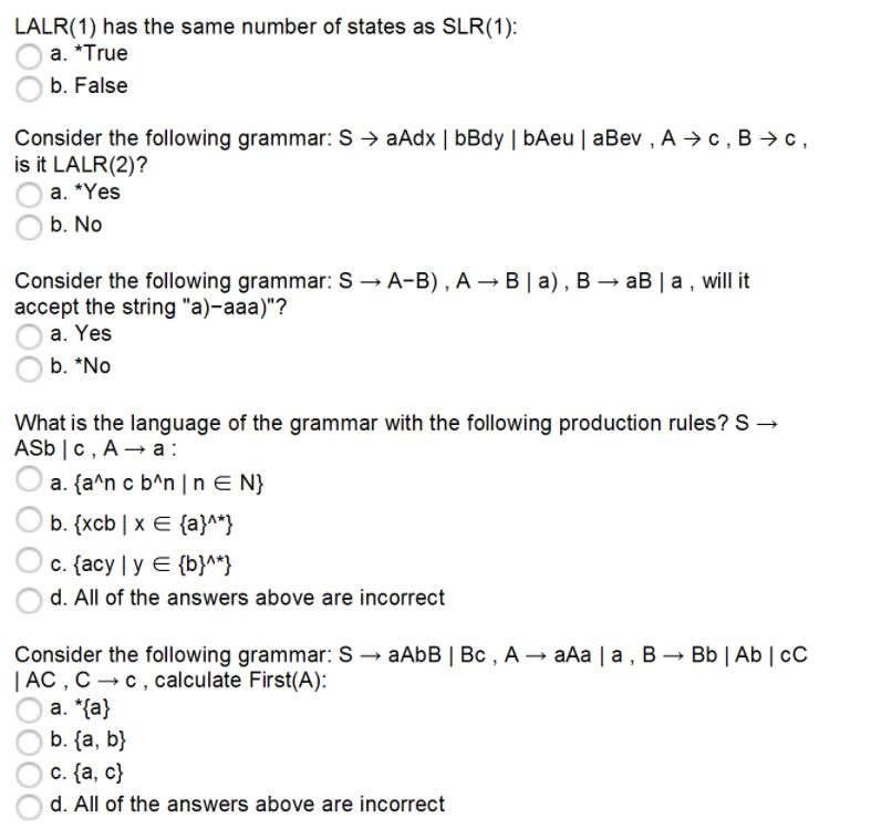 Solved LALR 1 Has The Same Number Of States As SLR 1 A Chegg solved-lalr-1-has-the-same-number-of-states-as-slr-1-a-chegg