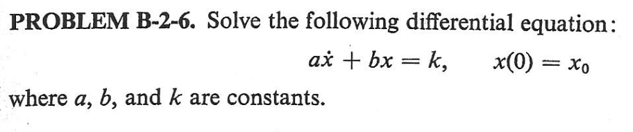 Solved PROBLEM B-2-6. Solve The Following Differential | Chegg.com