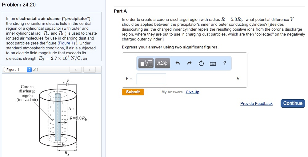 Solved In an electrostatic air cleaner ("precipitator"),the