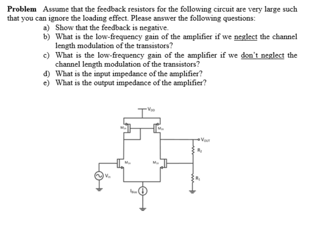 Solved Assume that the feedback resistors for the following