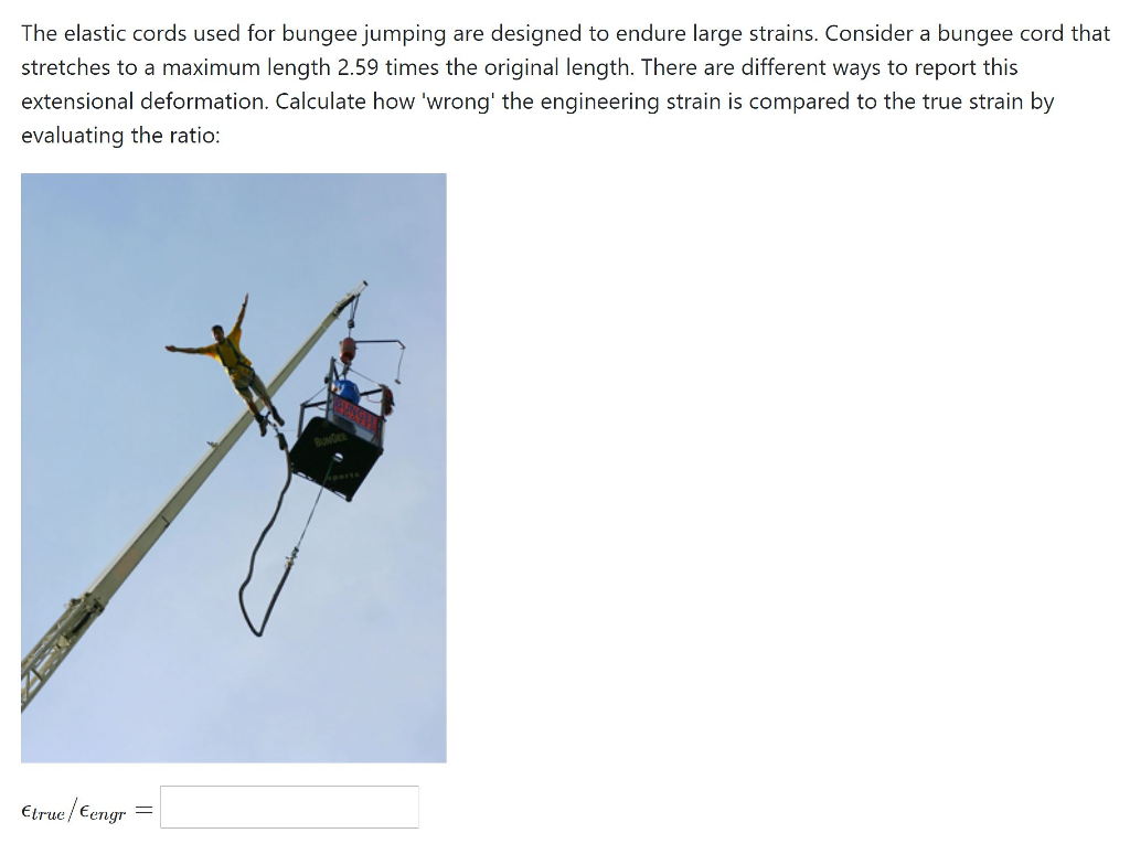 Solved The elastic cords used for bungee jumping are