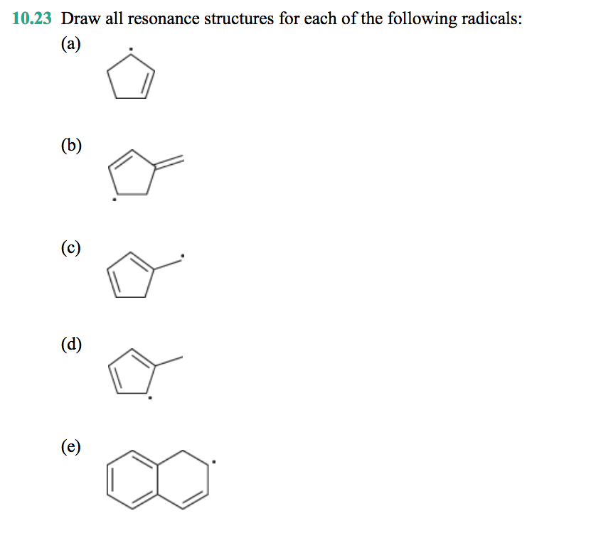 Solved 10.23Draw all resonance structures for each of the
