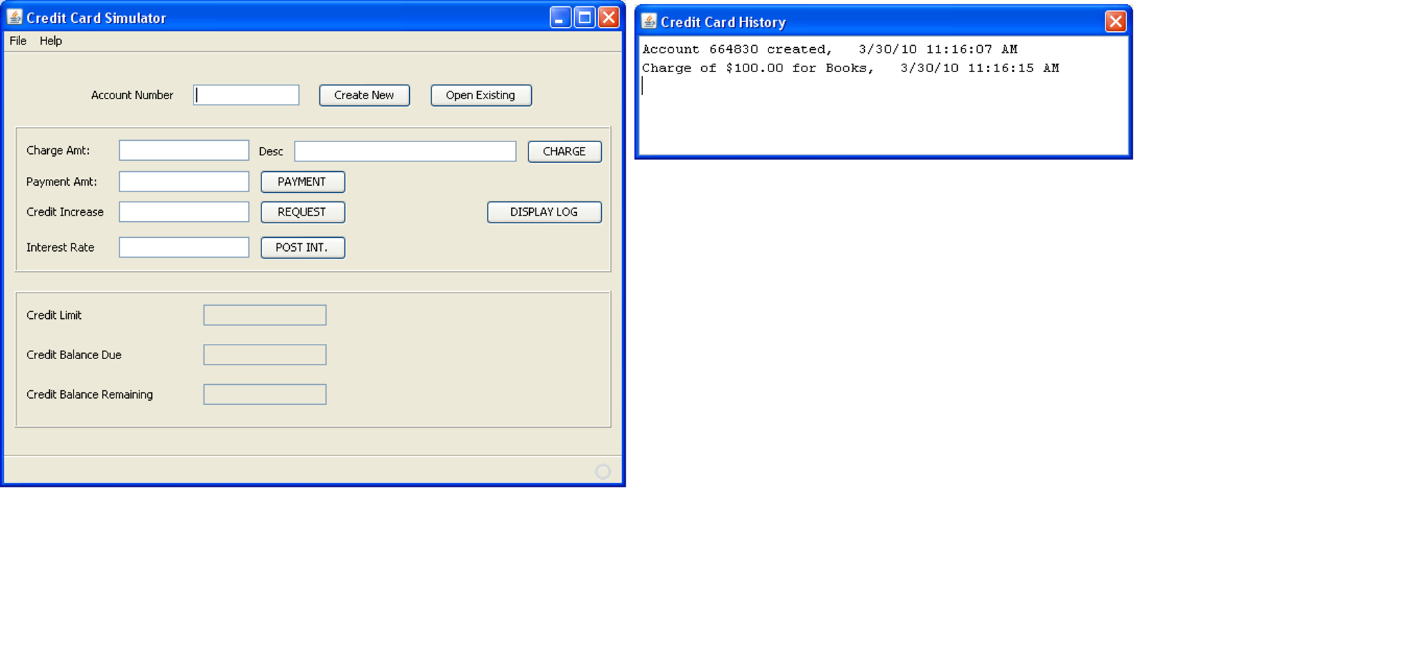 Solved Credit Card Simulator (150 points + 10 Ex.Cr.)