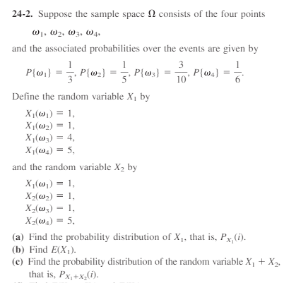 Solved 24-2. Suppose the sample space consists of the four | Chegg.com