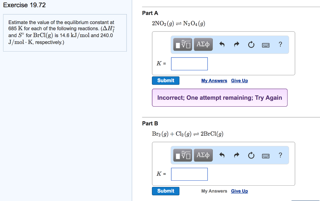 Solved Estimate the value of the equilibrium constant at 685 | Chegg.com