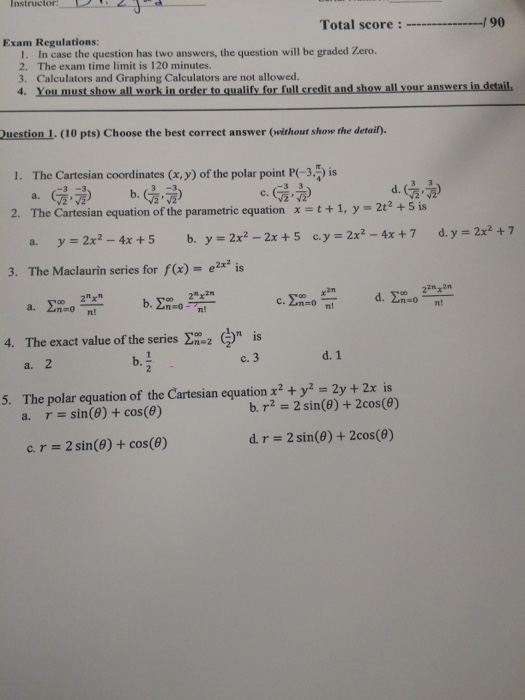 Solved The Cartesian coordinates (x, y) of the polar point | Chegg.com