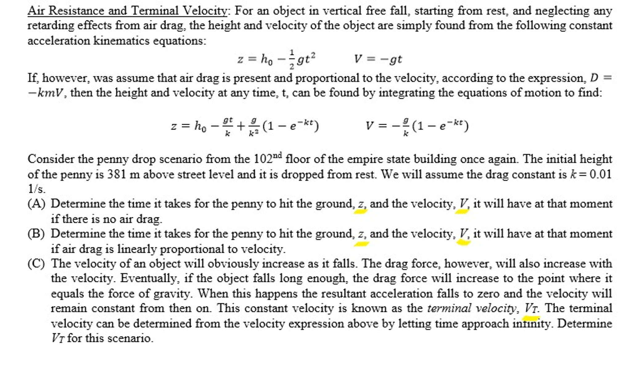 solved-air-resistance-and-terminal-velocity-for-an-object-chegg