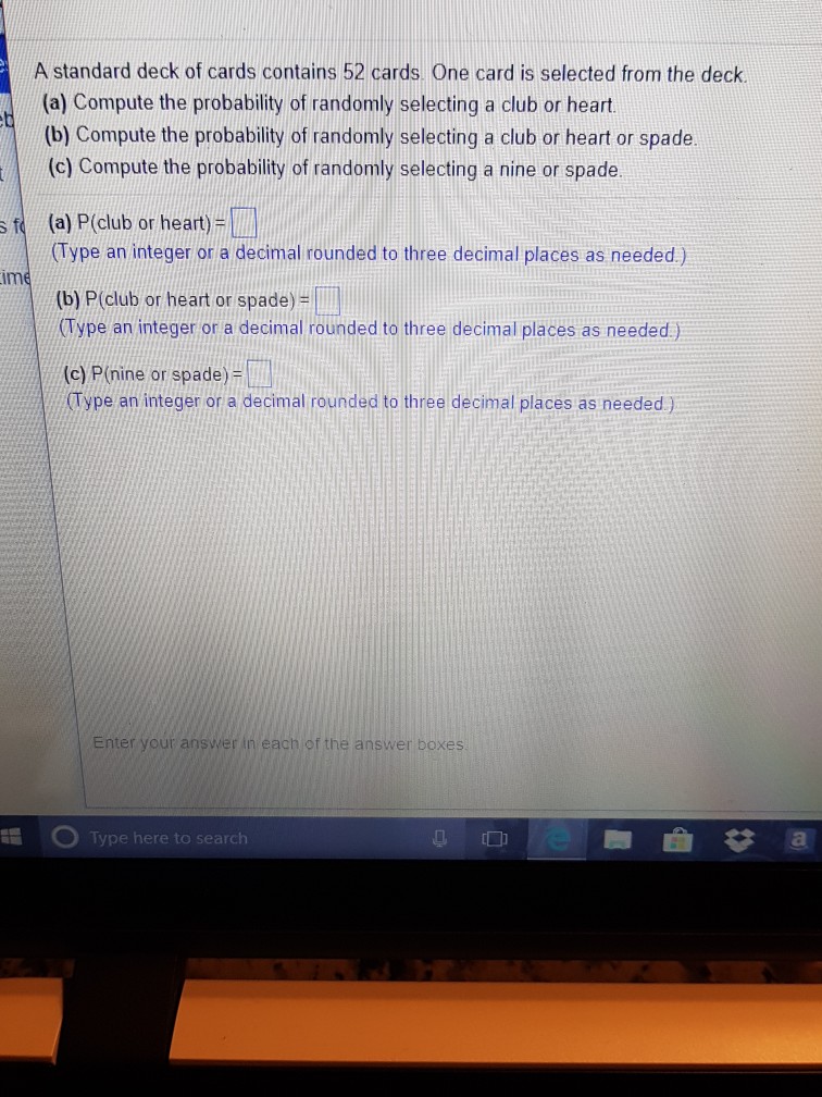 Solved A standard deck of cards contains 52 cards. One card