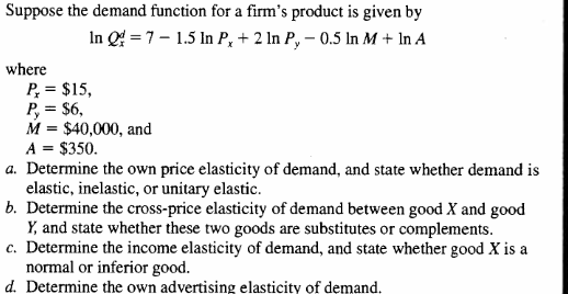 Solved Suppose the demand function for a firm's product is | Chegg.com
