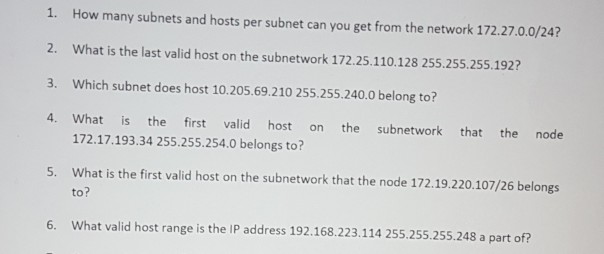 Solved 1. How Many Subnets And Hosts Per Subnet Can You Get 