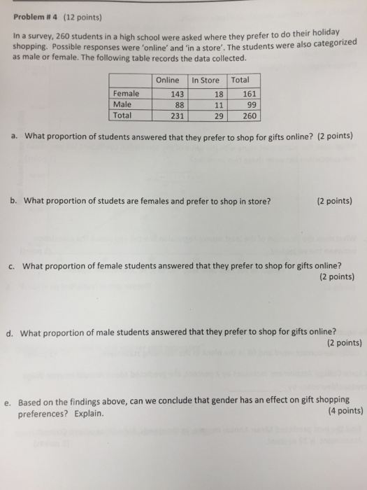 Solved In a survey, 260 students in a high school were asked | Chegg.com