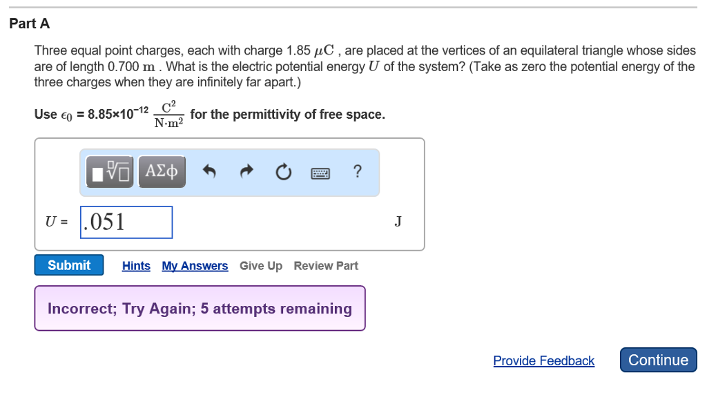 Solved Three equal point charges, each with charge 1.85 μC ,