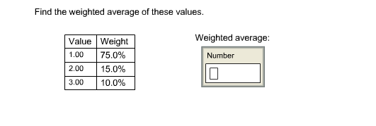Solved Find the weighted average of these values. Weighted | Chegg.com