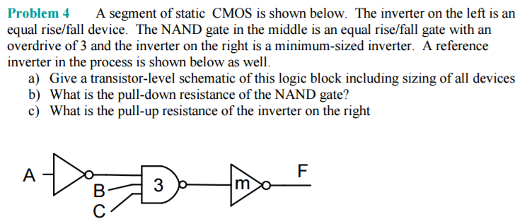 Solved A Segment Of Static CMOS Is Shown Below. The Inverter | Chegg.com