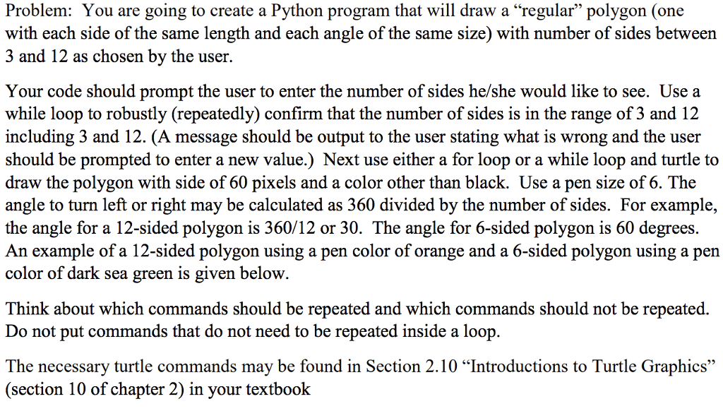 Solved Problem: You are going to create a Python program | Chegg.com