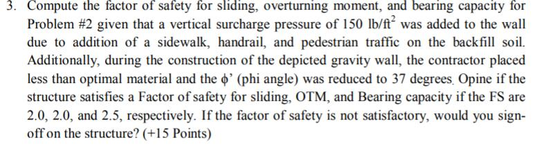 compute-the-factor-of-safety-for-sliding-overturning-chegg