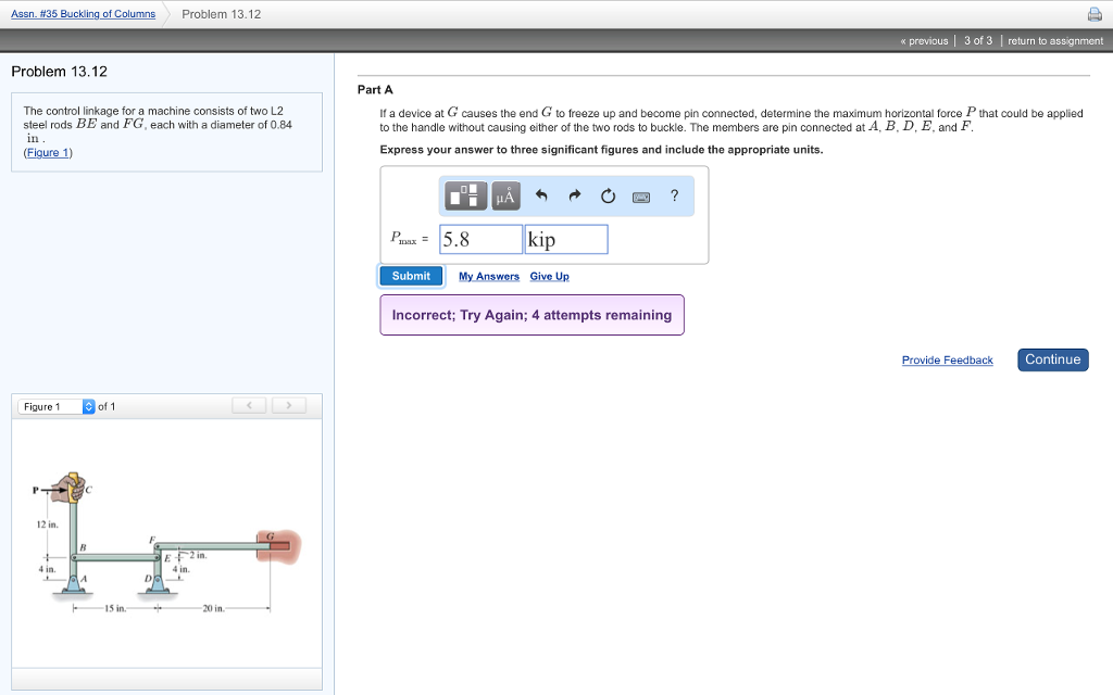 Solved Assn. #35 Buckling of Columns Problem 13.12 « | Chegg.com