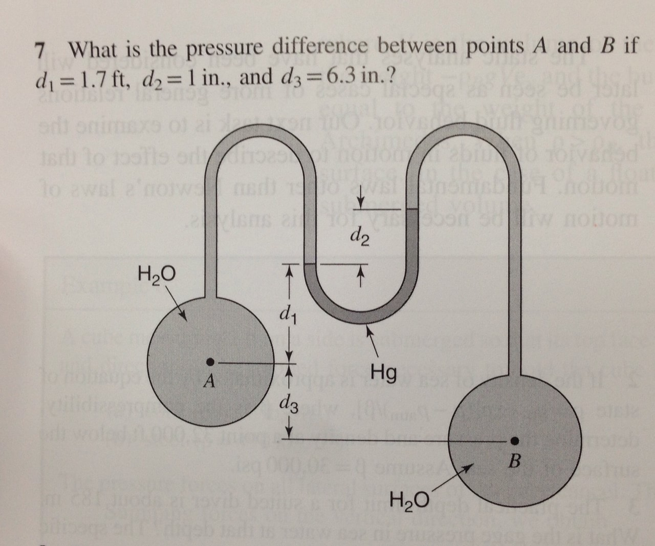 Solved Wate Is The Pressure Difference Between Points A And | Chegg.com