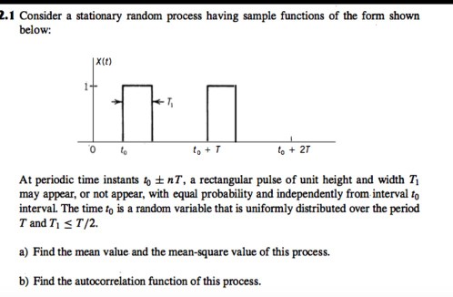 Consider a stationary random process having sample | Chegg.com