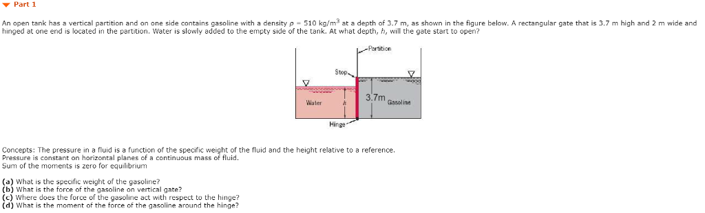 Solved An open tank has a vertical partition and on one side | Chegg.com