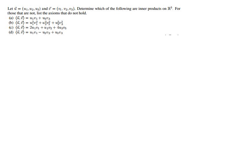 Solved Let U U1 U2 U3 And V V1 V2 V3 Determi 0134