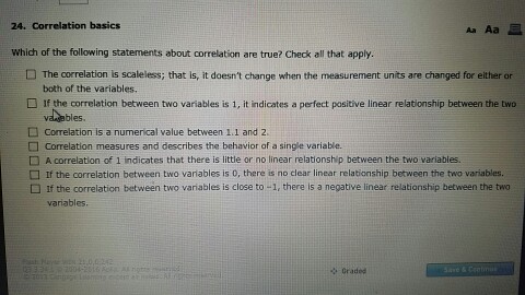 Solved Which of the following statements about correlation | Chegg.com