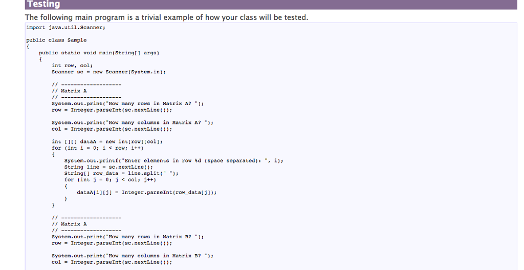 Part | -- Matrix (85 pts) Complete the following | Chegg.com