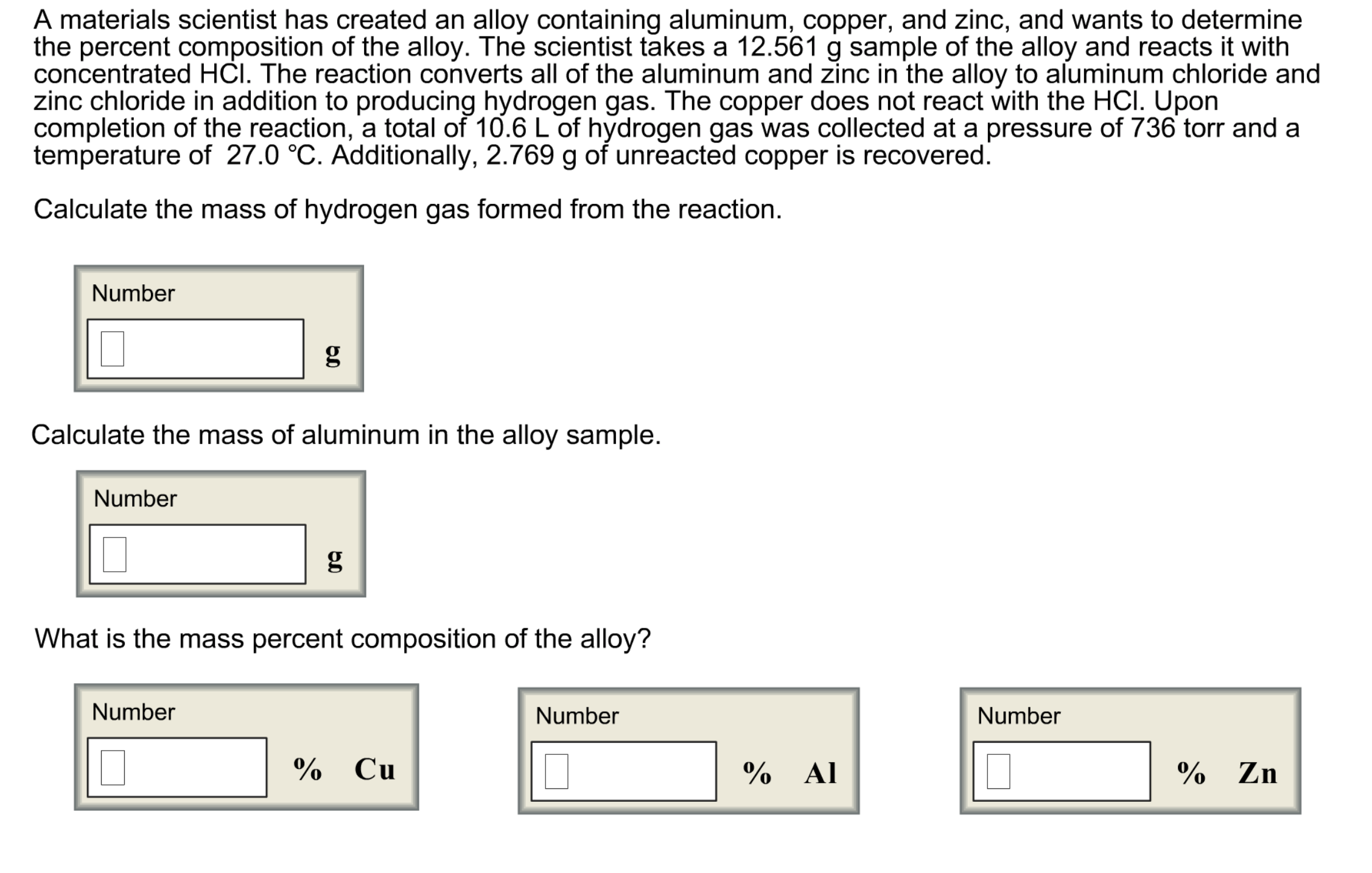 Solved A materials scientist has created an alloy containing