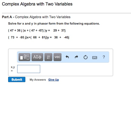 Solved Complex Number Equation With 1 Variable Part A Solve Chegg