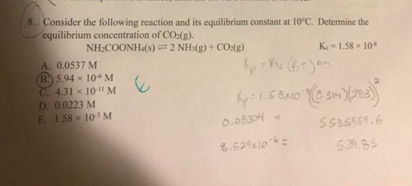 Solved Consider the following reaction and its equilibrium | Chegg.com
