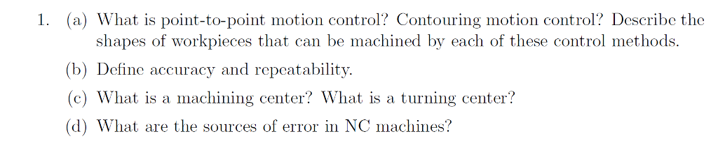 Solved 1 a What Is Point to point Motion Control Chegg