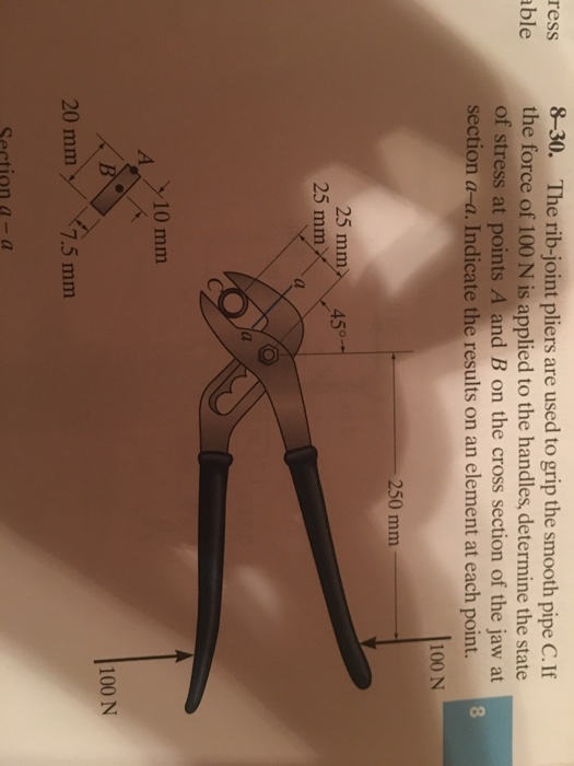 Solved The rib-joint pliers are used to grip the smooth pipe | Chegg.com