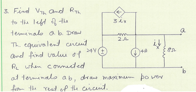 Solved Find VTh and RTh to the left of the terminals ab. | Chegg.com