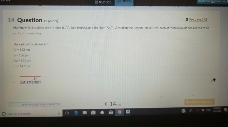 Solved 03/01/18 com s 14 Question (2 points) a See page 572 | Chegg.com