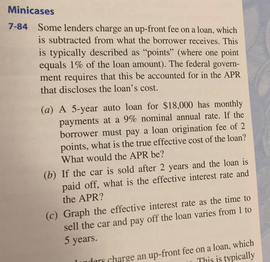 solved-some-lenders-charge-an-up-front-fee-on-a-loan-which-chegg