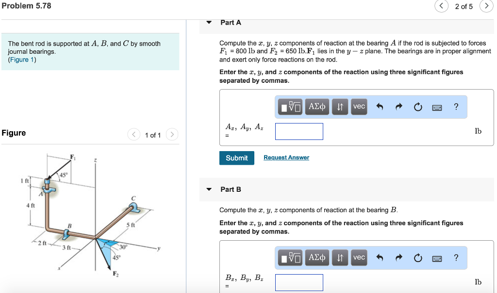 Solved Problem 5.78 2 of 5 > Part A Compute the , y, z | Chegg.com