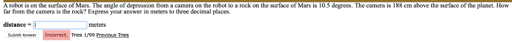 Solved A robot is on the surface of Mars. The angle of | Chegg.com